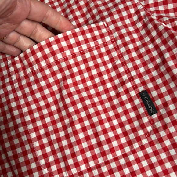 Columbia Men's Short Sleeve Button Up Shirt, Standard Fit, Red Checkered, Sz XXL - Picture 3 of 9